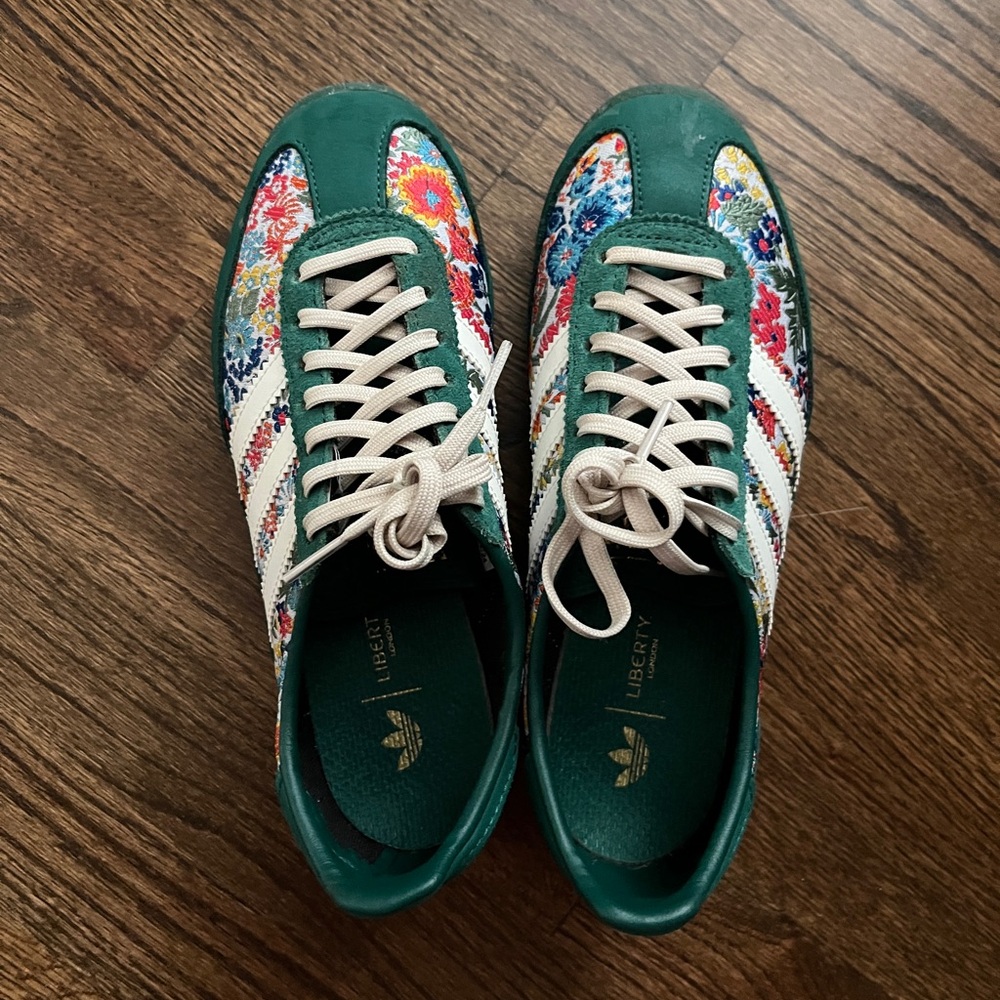 Adidas x Liberty Floral Green Gazelle Sneakers - Women's